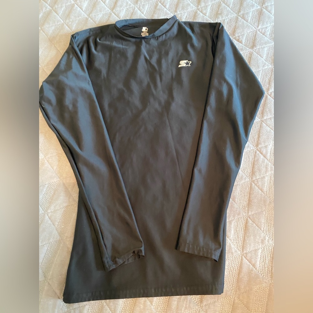 STARTER compression Black Crew Neck Shirt